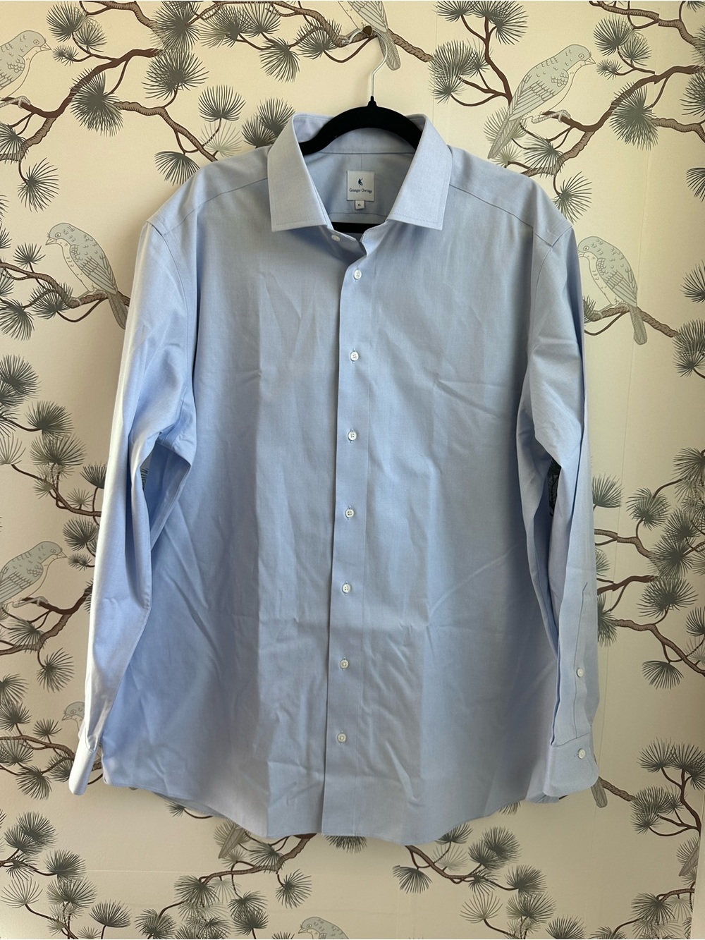Granger Owings Men’s XL Blue Dress Shirt 100% Supima Cotton